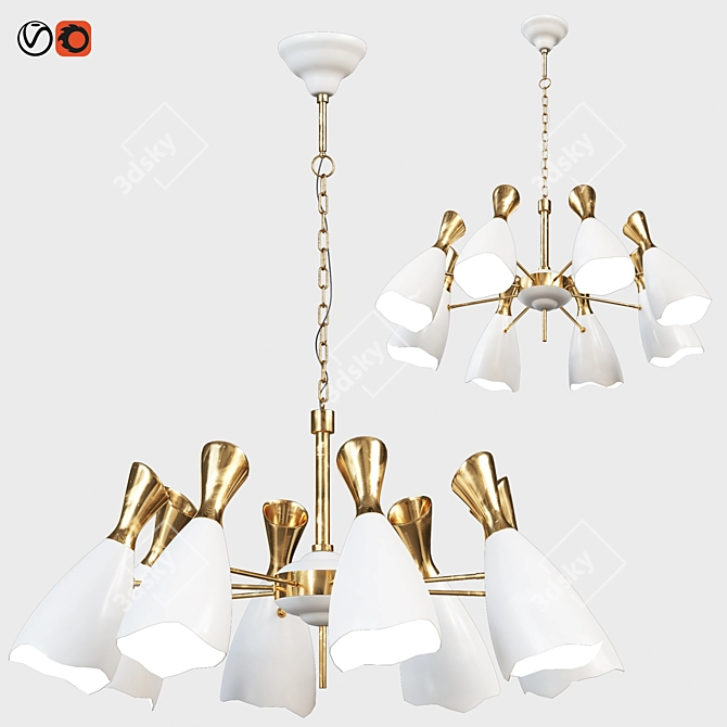 Sleek Light Fixture, Versatile Design 3D model image 2