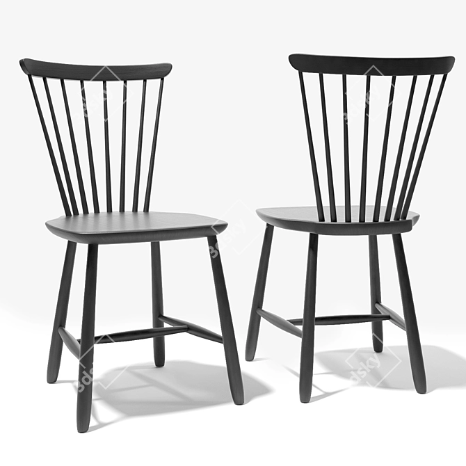 Sleek Dining Set: IKEA Table & Chairs 3D model image 3