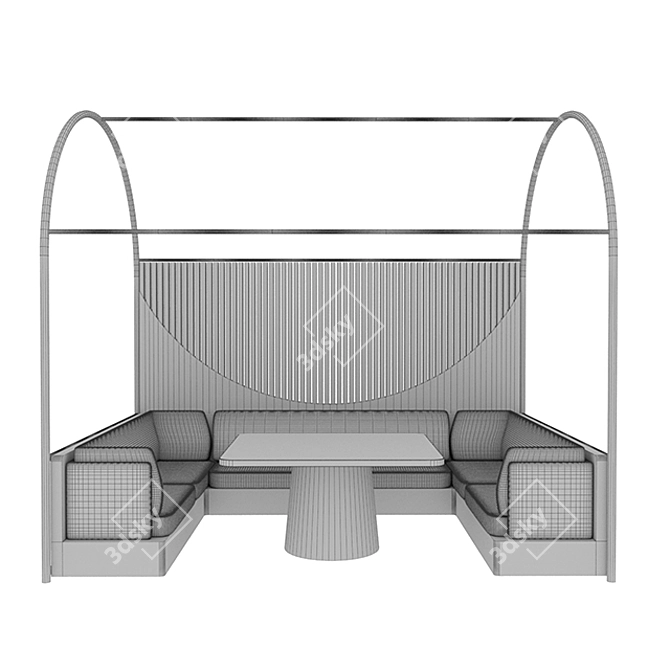  Sleek Modern Restaurant Seating 3D model image 3
