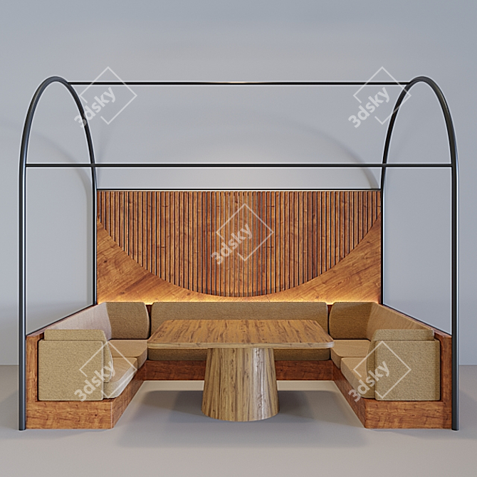  Sleek Modern Restaurant Seating 3D model image 4
