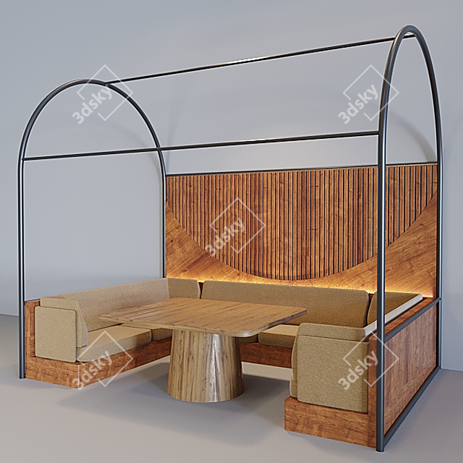  Sleek Modern Restaurant Seating 3D model image 5
