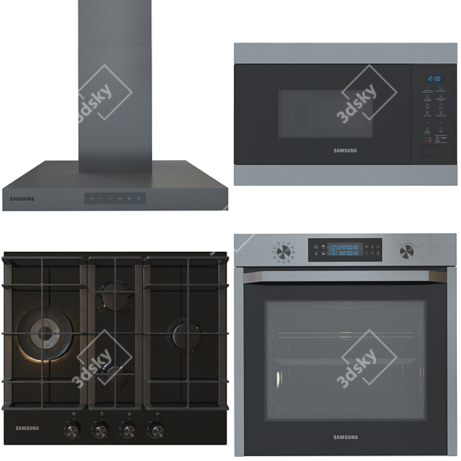 Samsung Kitchen Appliance Set 3D model image 5