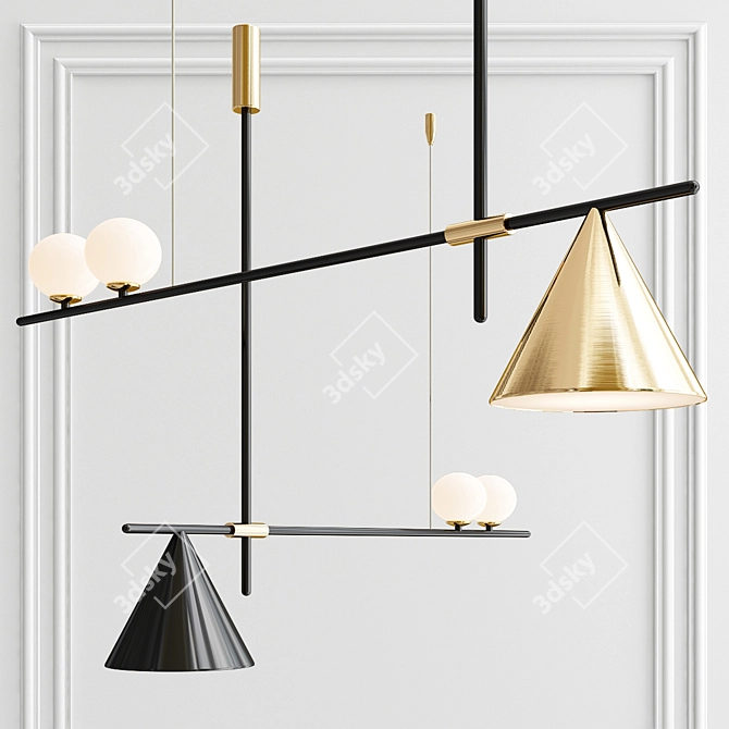 Minimalist Scandinavian Style Pendant Light 3D model image 1