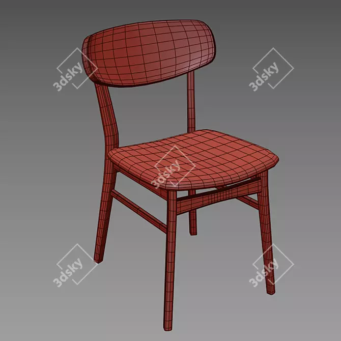 Lucille Fabric 5-Piece Dining Set 3D model image 5