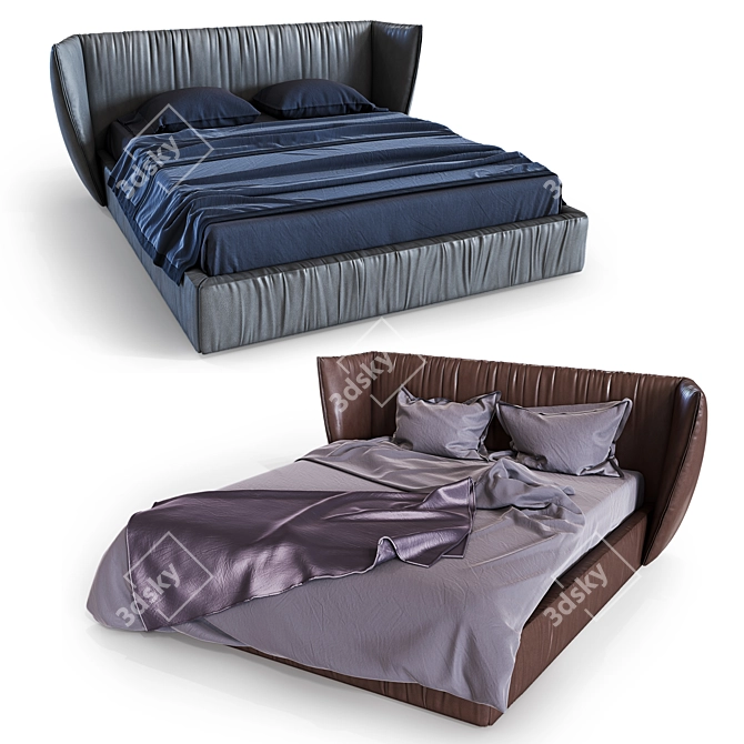 Elegant Sedona Bed: Busnelli High Version 3D model image 1