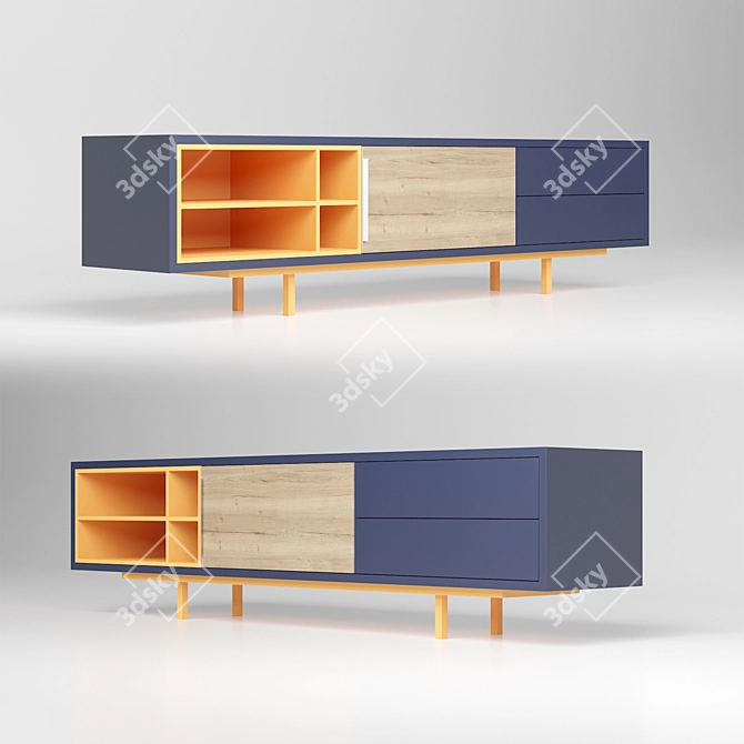 Versatile Stand: 2500mm x 500mm x 640mm 3D model image 1