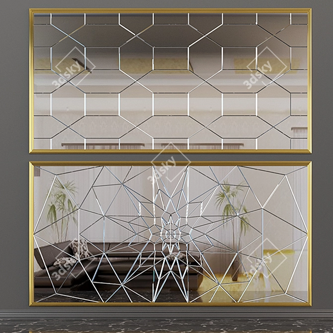 Elegant Reflection - Decorative Mirror 3D model image 2