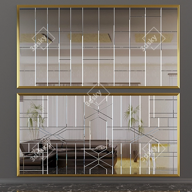 Elegant Reflection - Decorative Mirror 3D model image 5