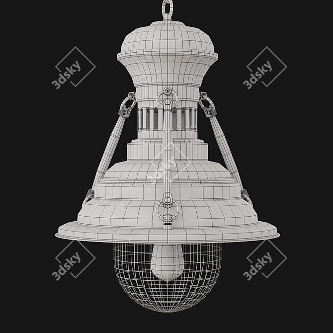 Title: London Industrial Pendant Lamp 3D model image 2