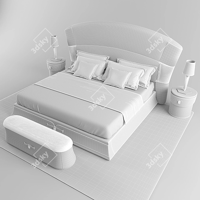 Turri Vogue Bed Set - Elegant Italian Furniture Set 3D model image 7