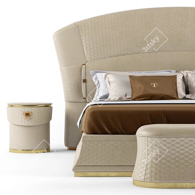 Turri Vogue Bed Set - Elegant Italian Furniture Set 3D model image 9