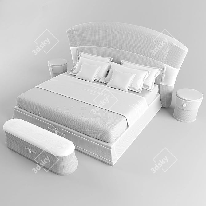 Turri Vogue Bed Set - Elegant Italian Furniture Set 3D model image 11