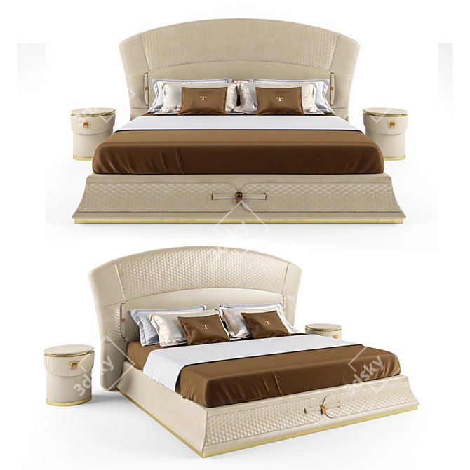 Turri Vogue Bed Set - Elegant Italian Furniture Set 3D model image 13