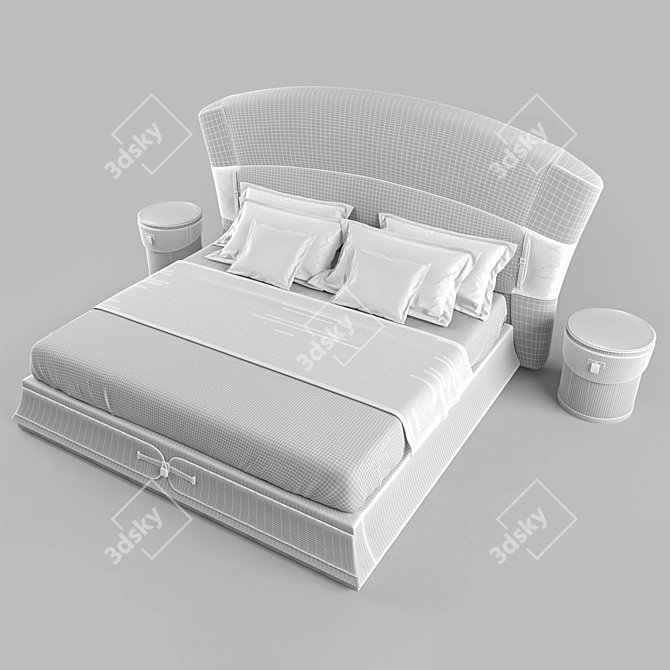 Turri Vogue Bed Set - Elegant Italian Furniture Set 3D model image 16