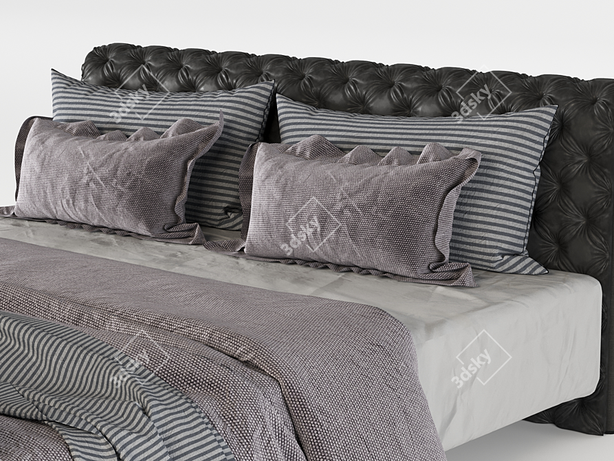 Luxurious Chesterfield Bed 3D model image 3