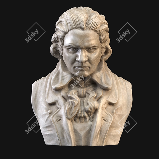 Classical Masterpiece: Beethoven Bust & Inkwell 3D model image 3