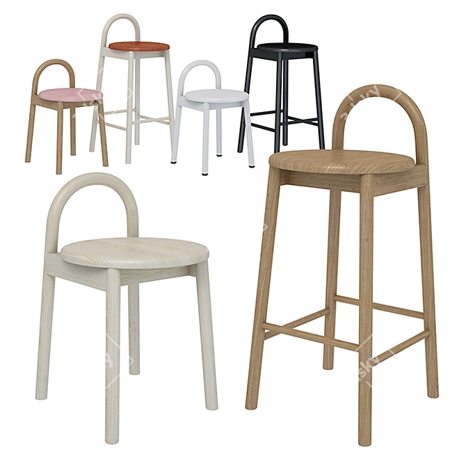 Bobby Stool: Stylish and Functional 3D model image 1