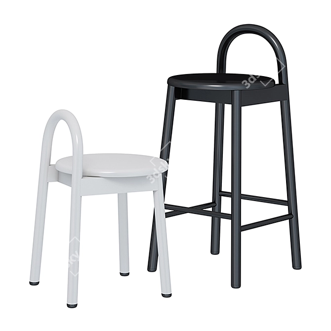 Bobby Stool: Stylish and Functional 3D model image 3