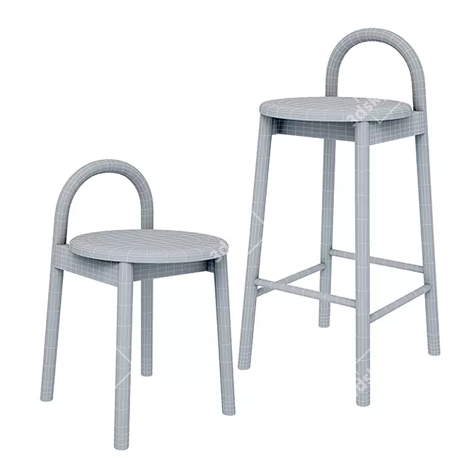 Bobby Stool: Stylish and Functional 3D model image 5