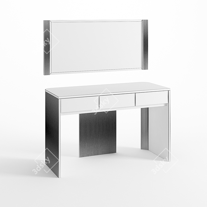 Bella Beauty Table - Elegant Makeup Station 3D model image 2