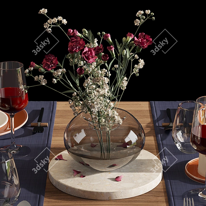 Modern Tableware Set: 3D Models & Materials 3D model image 3