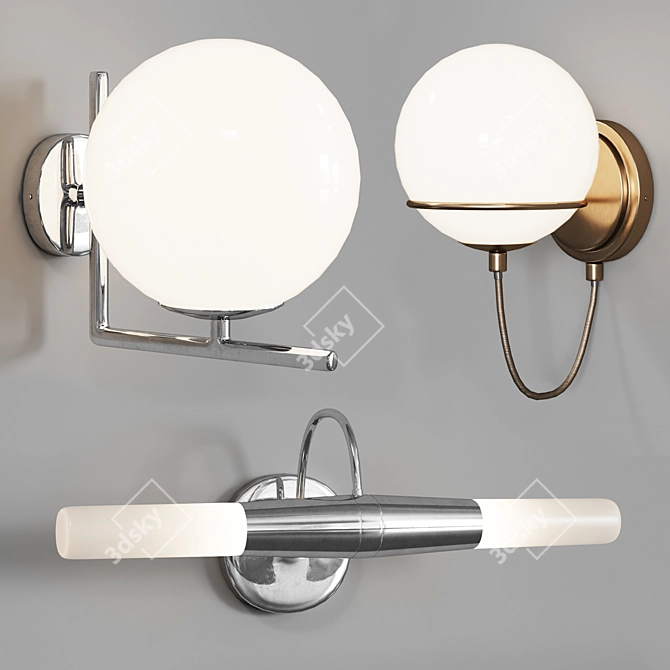 Elegant Bolla-Unica Sconce: Corona Material 3D model image 1