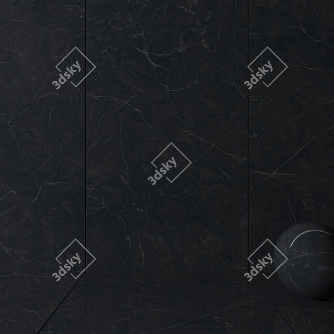 Mozart Black Wall Tiles: Elegant Multi-Texture Solution 3D model image 2