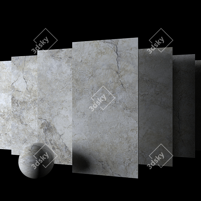 Elegant Ottomano Argento Marble Set 3D model image 2