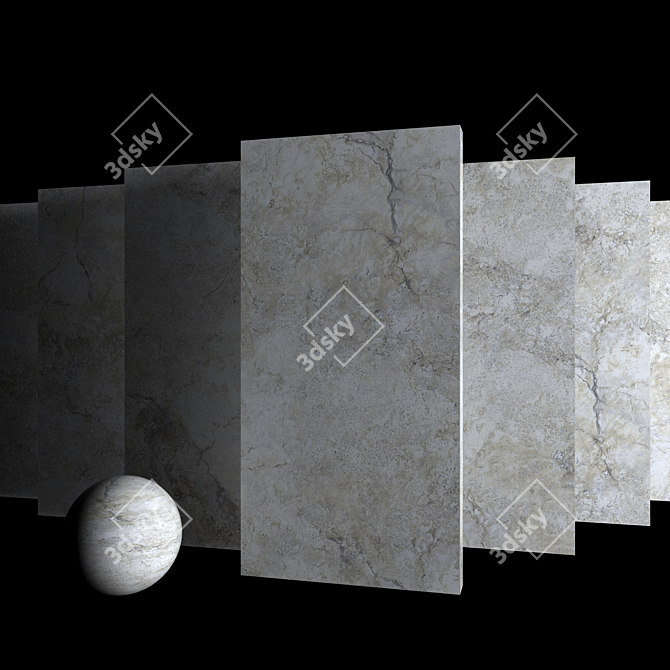 Elegant Ottomano Argento Marble Set 3D model image 3