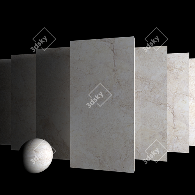  Ottomano Ivory Marble Set 3D model image 3