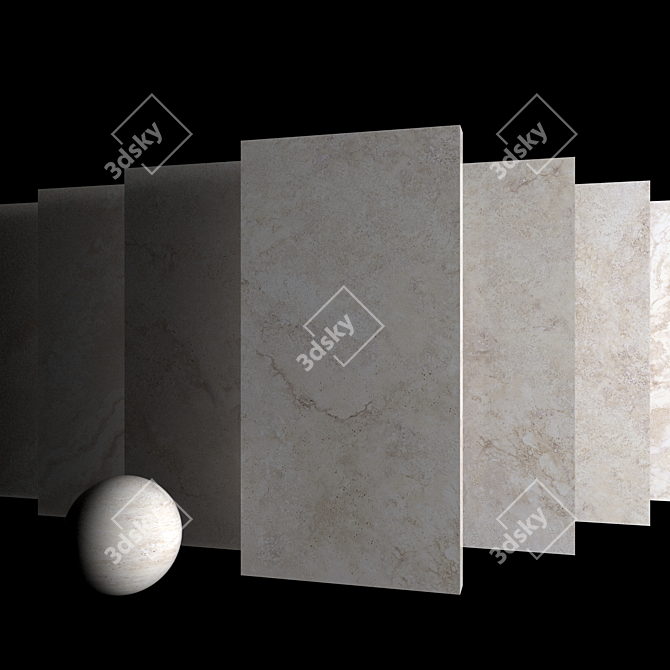 Elegant Ivory Marble Set 3D model image 3