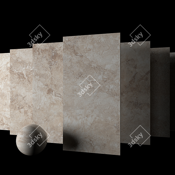 Elegant Ottomano Sand Marble Set 3D model image 2