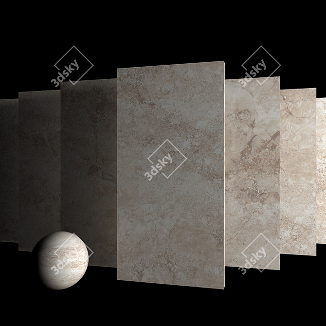 Elegant Ottomano Sand Marble Set 3D model image 3