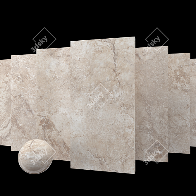 Luxury Ottomano Sand Marble Set 3D model image 1