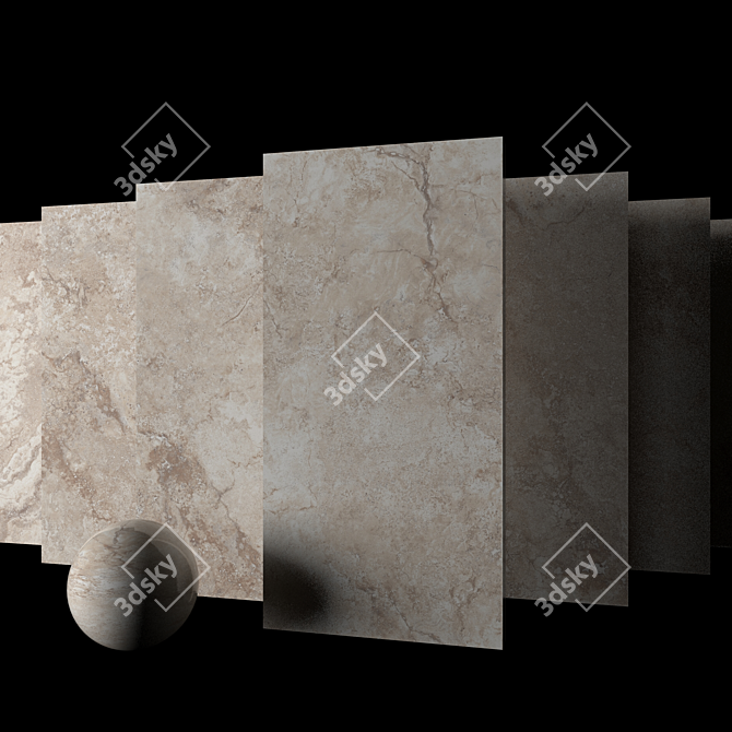 Luxury Ottomano Sand Marble Set 3D model image 2