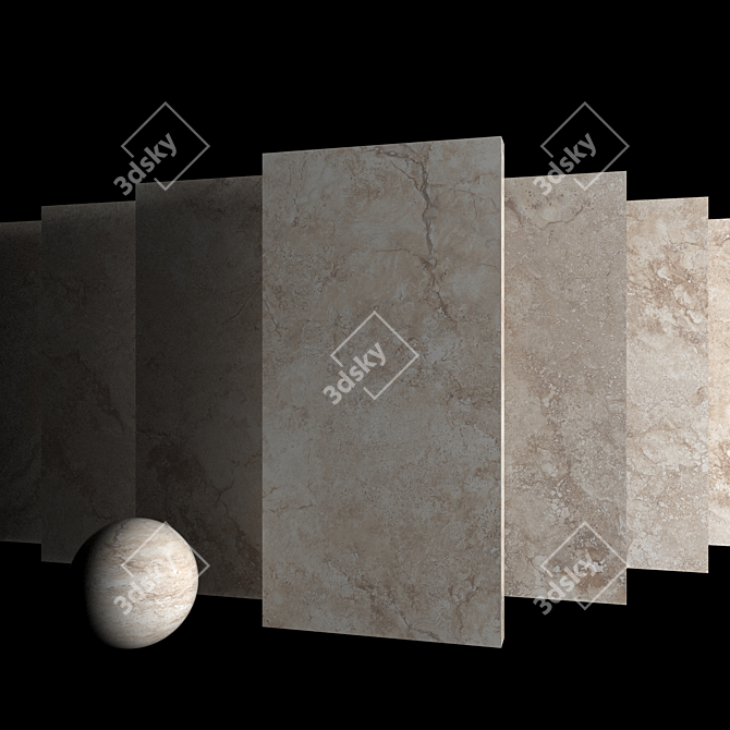 Luxury Ottomano Sand Marble Set 3D model image 3