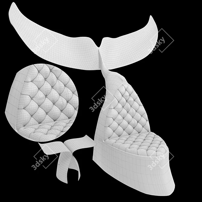 Whale Animal Chair: Playful, Comfortable Seating 3D model image 7