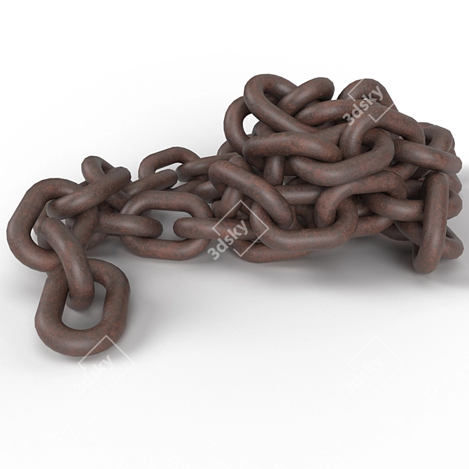 Rustproof Chain with 51 Links 3D model image 1