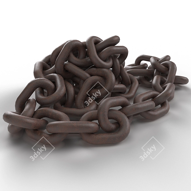 Rustproof Chain with 51 Links 3D model image 3