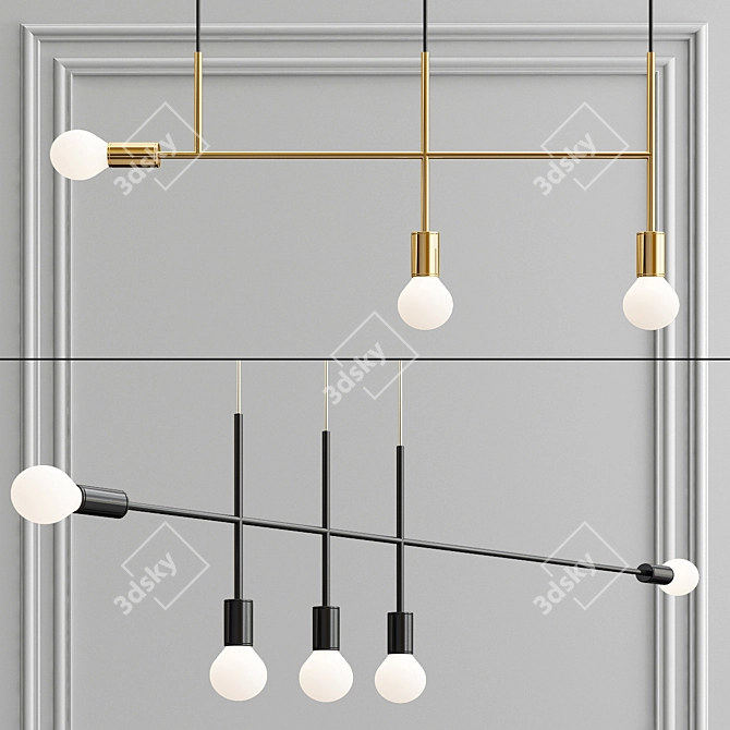 Satellite X Pendant: Contemporary Ceiling Light
Triple Kick: Black Ceiling Light by Volker Haug 3D model image 2