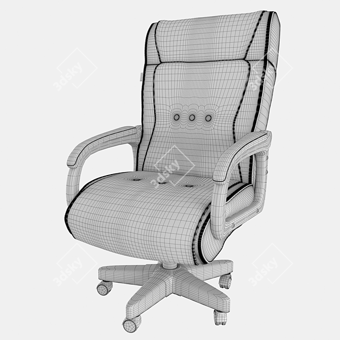 Luxury Leather Chairman Chair 3D model image 2