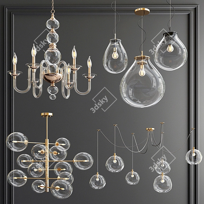 1. Blown Glass 6-Arm Chandelier Collection
2. Tim Blown Glass Pendant Lamp Collection
3. Chandelier 3D model image 1