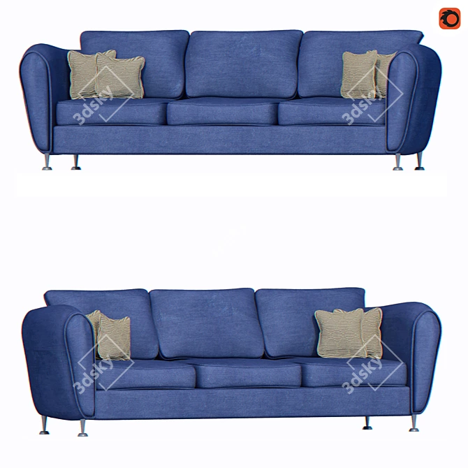 Realistic 3D Model Sofa - Complete with Materials 3D model image 1