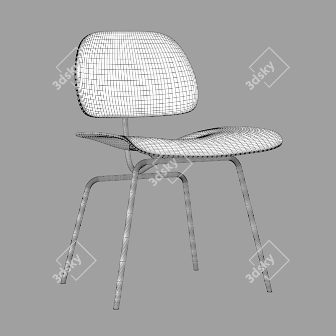 Revamped Eames DCM Chair 3D model image 7