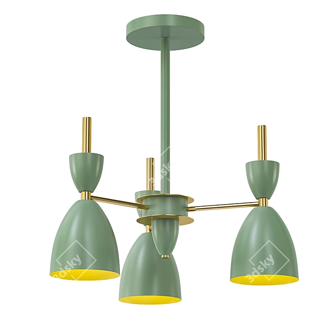 Modern Green Hourglass Chandelier 3D model image 1