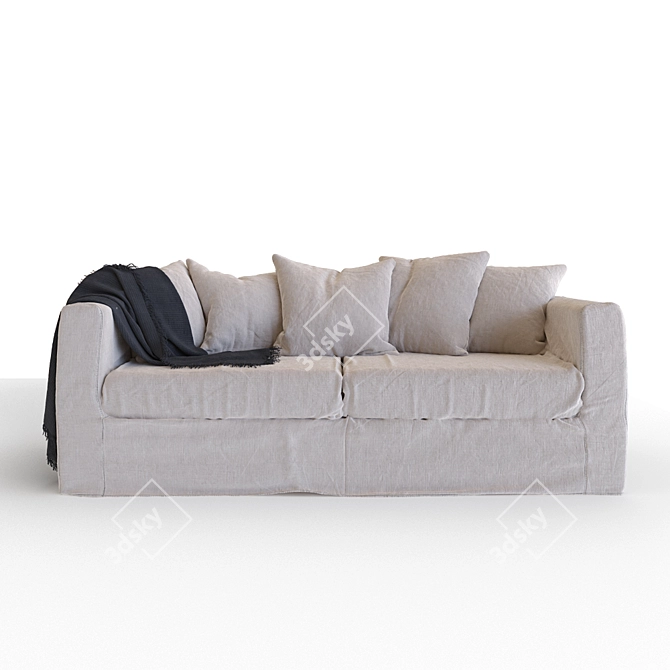 Contemporary Marseille 3-Seater Sofa 3D model image 1