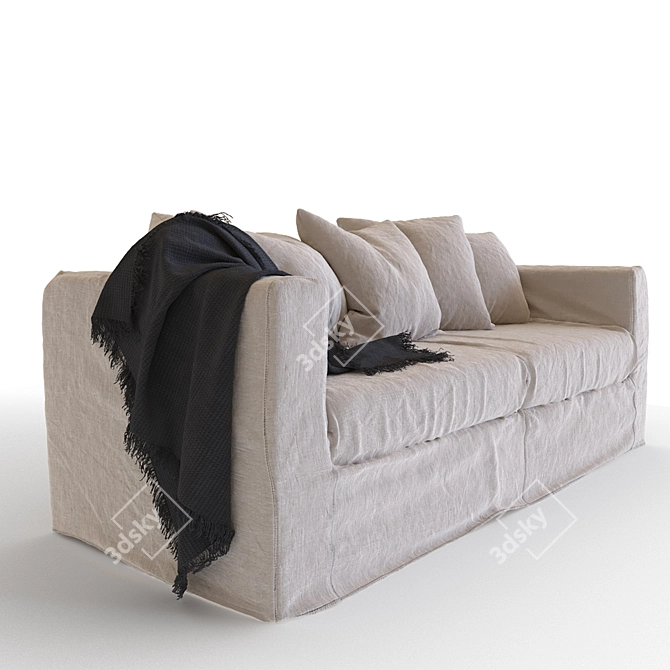 Contemporary Marseille 3-Seater Sofa 3D model image 2