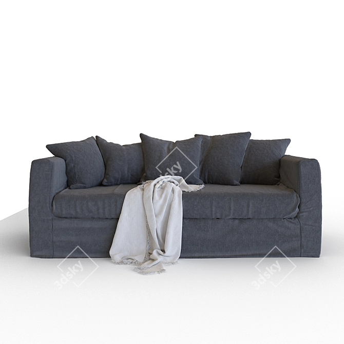 Contemporary Marseille 3-Seater Sofa 3D model image 3