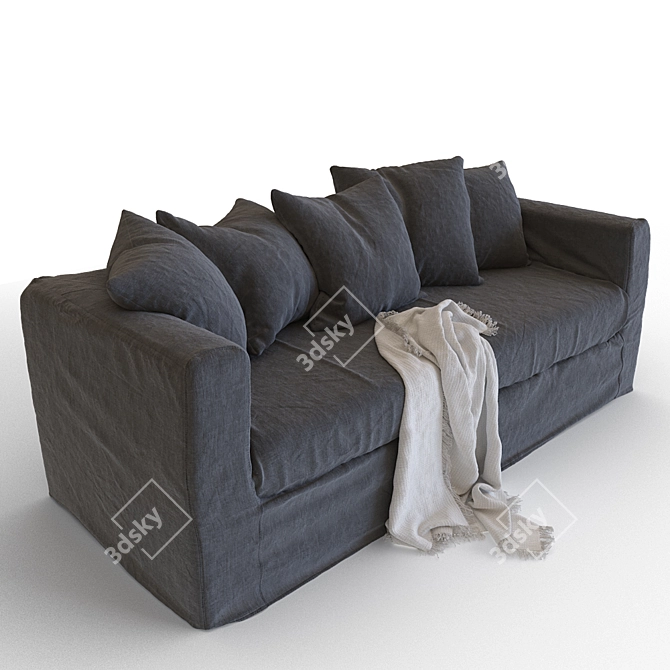 Contemporary Marseille 3-Seater Sofa 3D model image 4