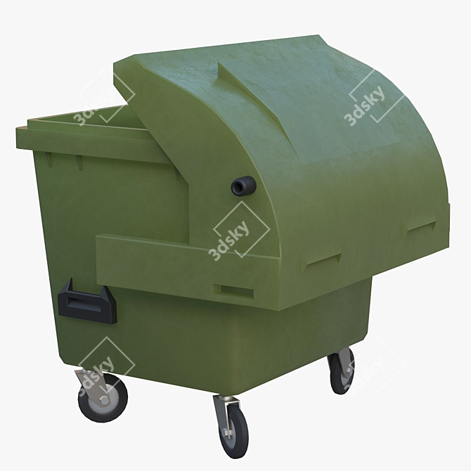 Versatile 4-Wheel Garbage Container 3D model image 4